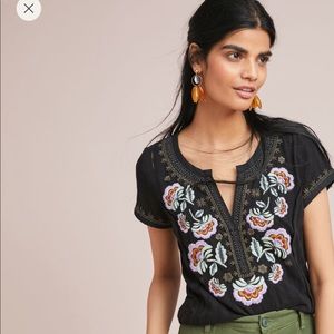 Large embroidered top Anthropologie